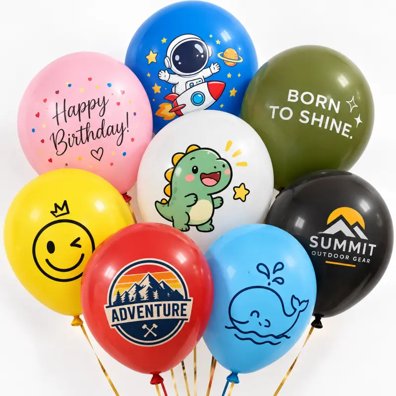 Προσαρμοσμένο τυπωμένο Latex Balloon MOQ για πολλά σχέδια λογότυπων