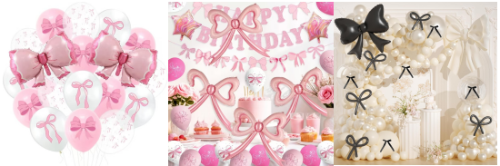 bow foil balloon decorations