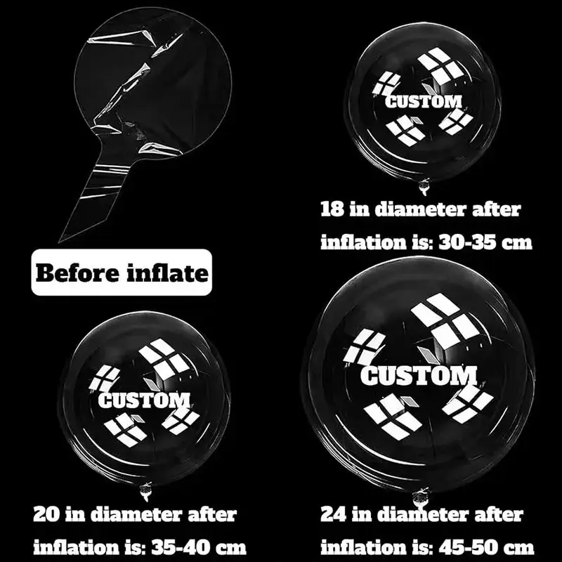 18 inch clear Bobo balloons made from transparent thermoplastic polyurethane TPU