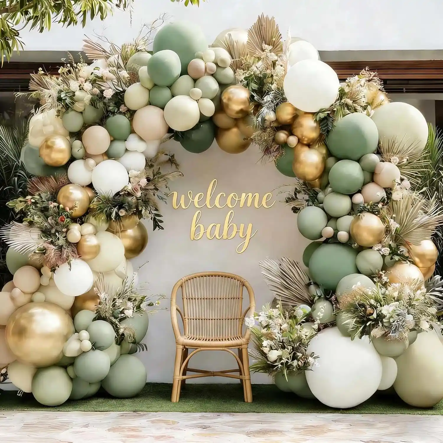 Γιρλάντα Sage Green Baby Shower Balloon